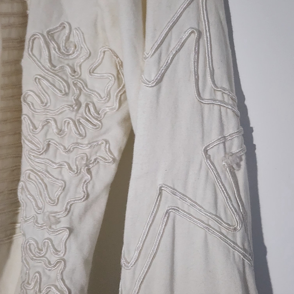 Jenni Button Military Cream Embroidered Women's Jacket - Picture 5 of 6